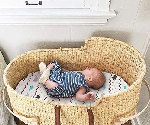 Stretch Fitted Bassinet Sheet Set BROLEX 2 Pack Cradle Sheets for Bassinet Pad (2 Count)
