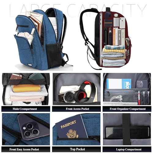 Blue Backpack for Men Women