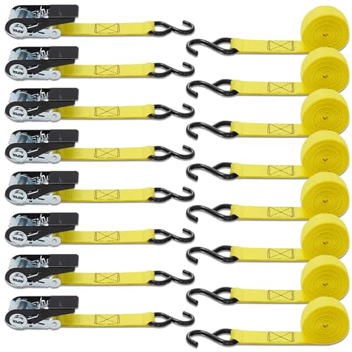 8 PK Ratchet Tie Down Straps (8 Count)