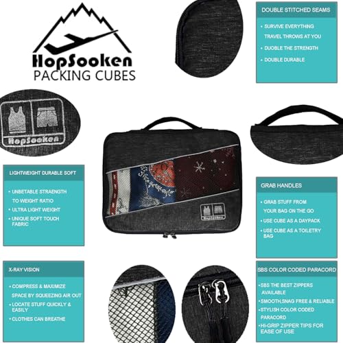 5 Set Packing Cubes for Travel Large Suitcase Luggage Organizer Bags Travel Accessories Vacation 4 Cubes 1 Laundry Pouch Bag (5 Count)