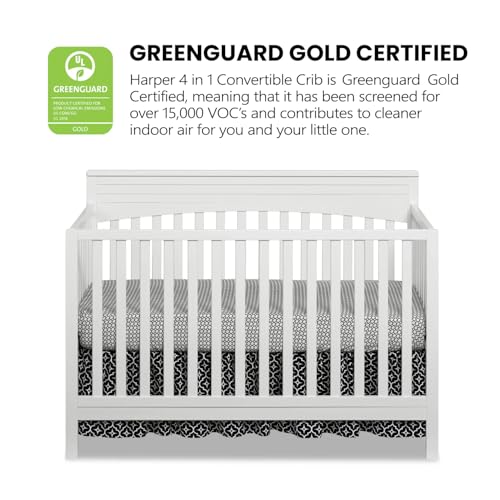 Harper 4-in-1 Convertible Crib, Snow White, GreenGuard Gold Certified