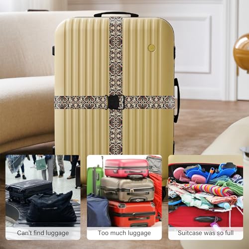 2 Pack Luggage Straps for Suitcases (2 Count)