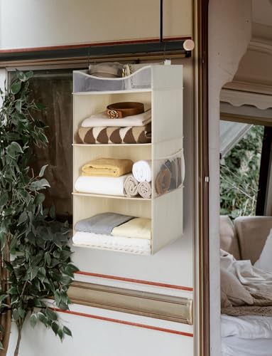 3 Shelf Hanging Closet Organizer with Half Compartment