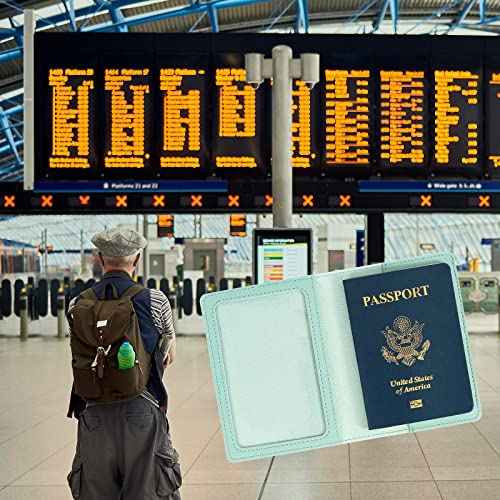 2 Pack Passport covers and Vaccine Card Holder PU Leather Passport Wallet Vaccine Case Protector Slot Travel Passport Wallets for Women & Men (2 Count)