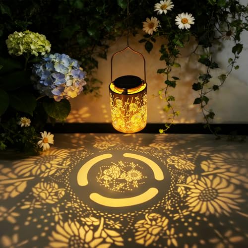 Solar Lanterns Outdoor Waterproof Sunflower Dragonfly