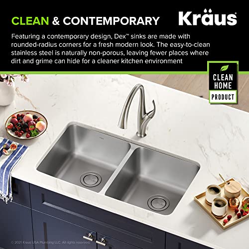 Stainless Steel 33 in Double Bowl Undermount Sink KA1UD33B