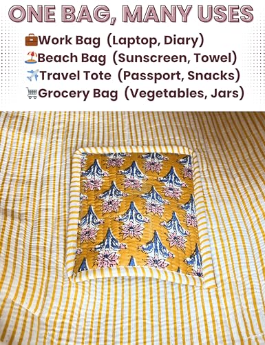100% Cotton Quilted Tote Bag For Women