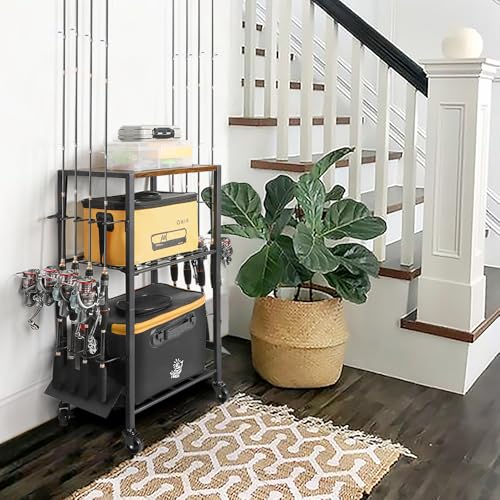 Fishing Rod Holder Cart for Garage & Home