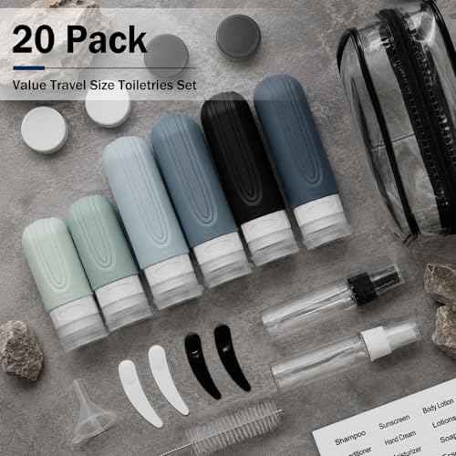 20 Pack Travel Bottles for Toiletries (20 Count)