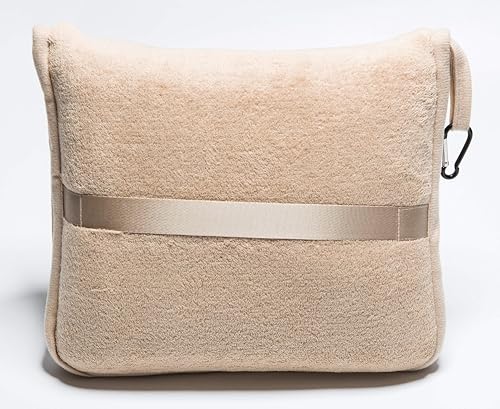 Premium Soft Travel Blanket Pillow Airplane Throws Packable Beige
