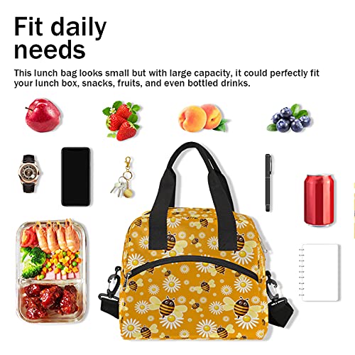 Yellow Bee Insulated Lunch Bag (A04:Yellow Bee)