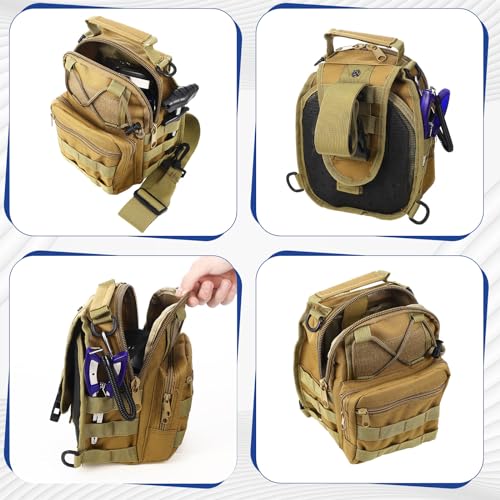 482 Pcs Fishing Sling Tackle Bag Set Fish Tackle Box Backpack Storage Fishing Gear and Equipment Included Fish Hook Remover Tool Lures Lip Gripper (482 Count)