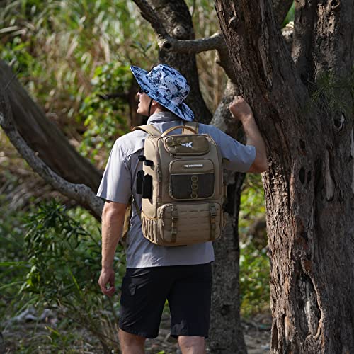 KarryAll Fishing Backpack with Rod Holder 4 Tackle Boxes