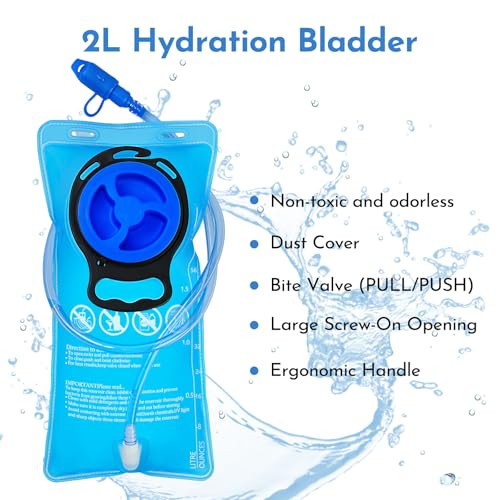 Hydration Backpack with 2L Water Bladder Tactical Molle Water Backpack for Men Women Hydration Pack for Hiking