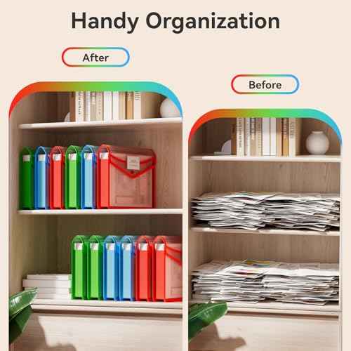 6 Pack Plastic Expanding File Folder (6 Count)