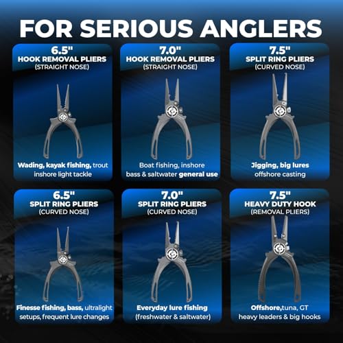 Titanium Fishing Pliers 6.5'' with Side Cutters