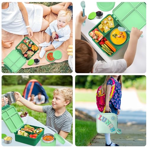 Lunch Box Kids with Thermo Insulated Lunch Bag for School (8 Count)