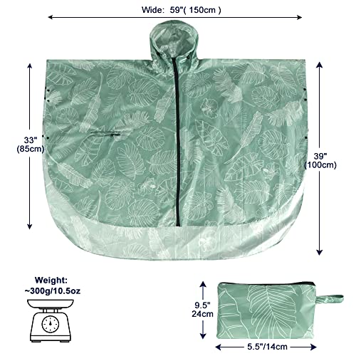 Waterproof Rain Poncho for Women Packable Hooded Raincoat with Pocket