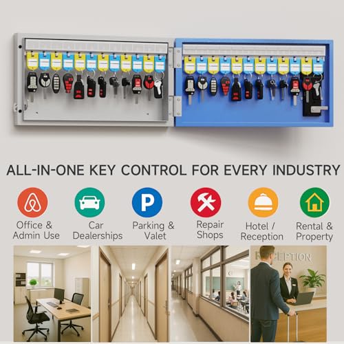 24 Key Lock Box Smart Key Organier Cabinet with Keypad & App for Office