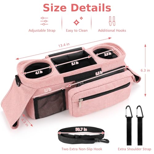 Universal Stroller Organizer with Insulated Cup Holder