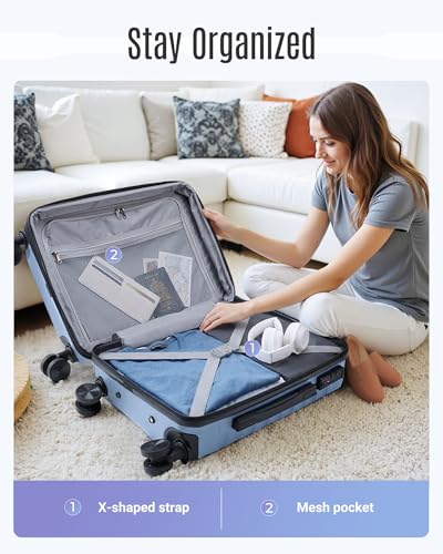 Luggage Sets 3 Pcs Suitcase with Wheels (3 Count)