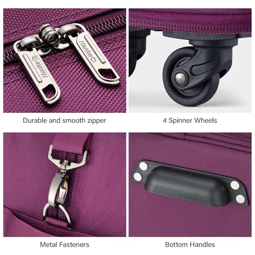 Suitcases with Wheels Expandable Foldable Luggage Bag Suitcase Collapsible Rolling Travel Bag Duffel Bag for Men Women Lightweight Suitcases without Telescoping Handle