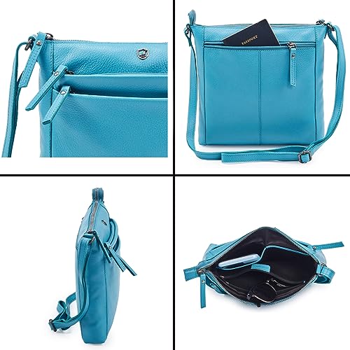 Leather Crossbody Bags for Women Small Genuine Nappa Purse Multi