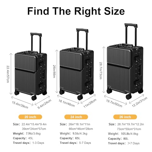 Carry on suitcase Zipperless Luggage