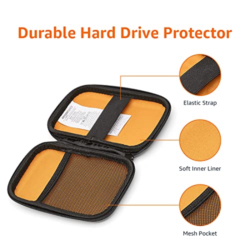 Small Hard Shell Portable External Hard Drive Carrying Case with Mesh Pocket for My Passport Essential