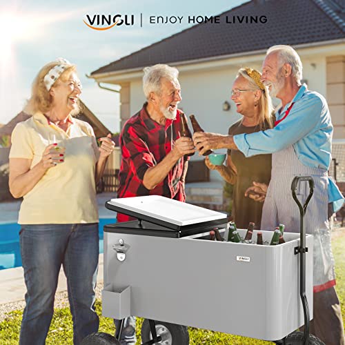 80 Quart Wagon Rolling Cooler Ice Chest