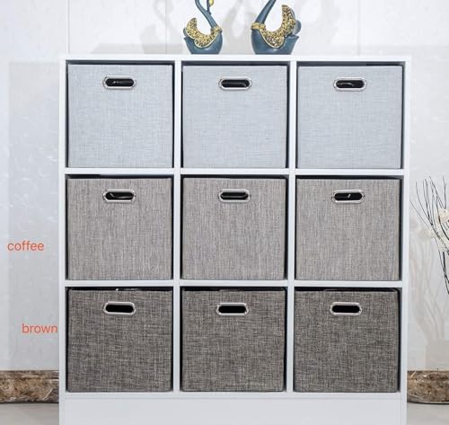 Storage Bins 11×11 Foldable Storage Cubes Boxes Container Closet Organizer Shelf Cabinet Bookcase (4 Count)