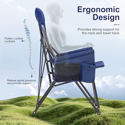 Oversized Camping Chairs High Back Heavy Duty Lawn Chair 500LBS