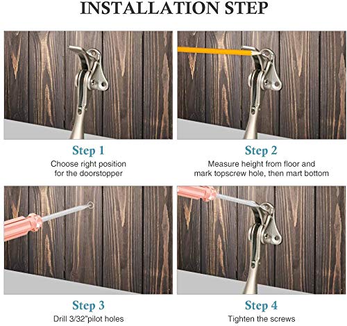 Door Stopper Kick Down Door Stops for Heavy Doors (12.15 Count)