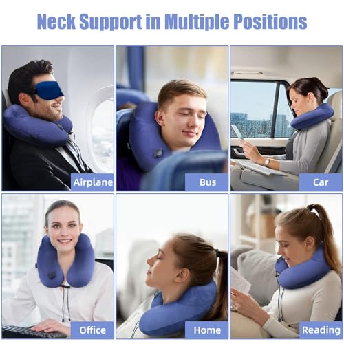 Inflatable Travel Neck Pillow for Airplanes
