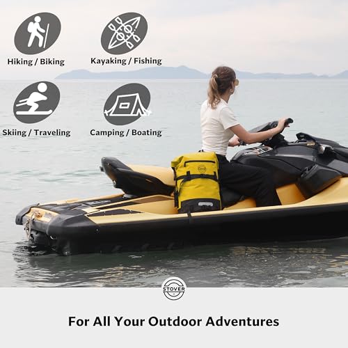 30/40/55L Waterproof Dry Backpack & Phone Case- X-Large Floating Dry Bag for Kayaking, Travel, Hiking, Fishing, Camping, Motorcycles & Beach, Heavy-Duty Roll Top Men/Women (Yellow)