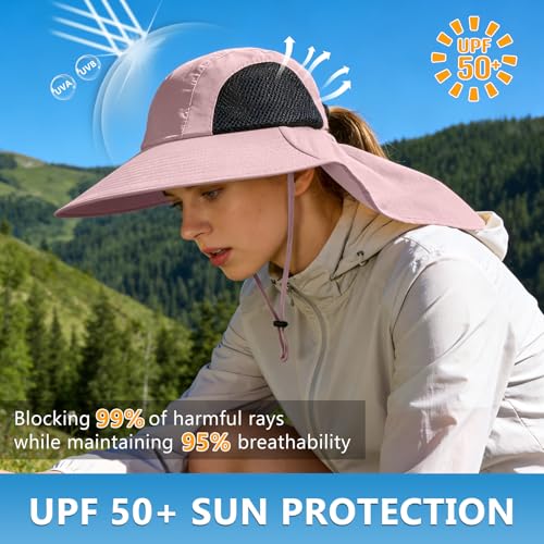 Sun Hat for Men Women with Neck Flap