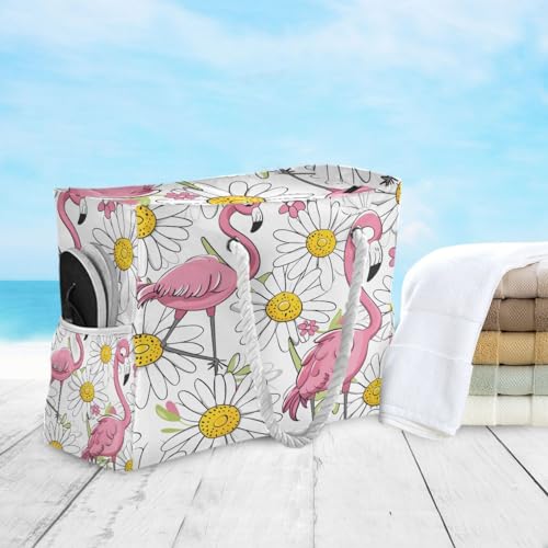 Large Beach Bags Totes Canvas Tote Shoulder Bag Soft Wave Water Resistant Bags for Gym Travel Daily Ocean