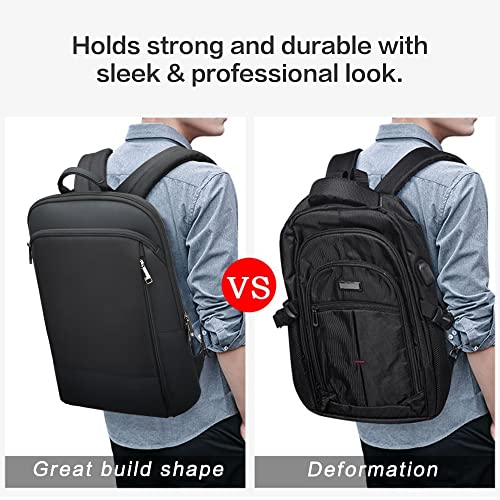 Slim Laptop Thin Business Backpack with Bottle Holder USB Charging Professional for Men Notebook Work Office Anti Theft Smart Computer 15