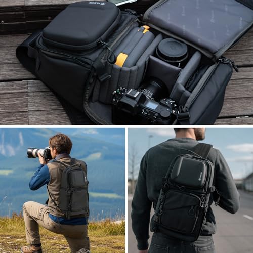 2-in-1 Camera Backpack & Shoulder Sling Bag Compact 9L Black TR-S