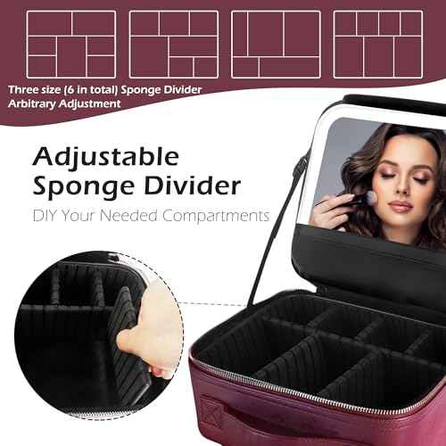 Travel Makeup Bag Cosmetic Bag Makeup Organizer Bag with Lighted Mirror