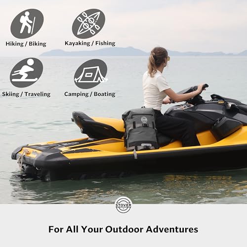 30/40/55L Waterproof Dry Backpack & Phone Case- X-Large Floating Dry Bag for Kayaking, Travel, Hiking, Fishing, Camping, Motorcycles & Beach, Heavy-Duty Roll Top Men/Women (Grey)