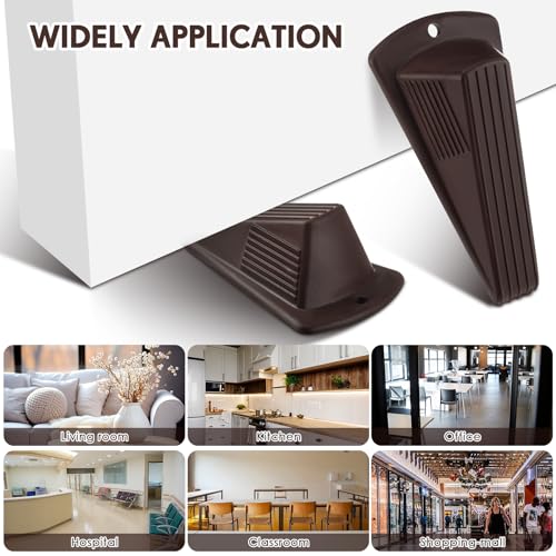 2 Pcs Heavy Duty Rubber Door Stops Wedge Stackable (2 Count)