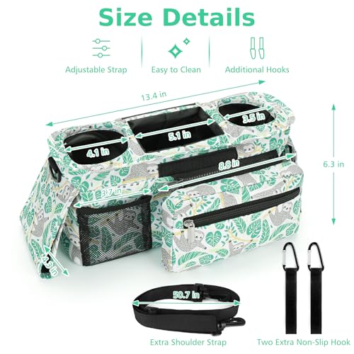 Universal Stroller Organizer with Insulated Cup Holder