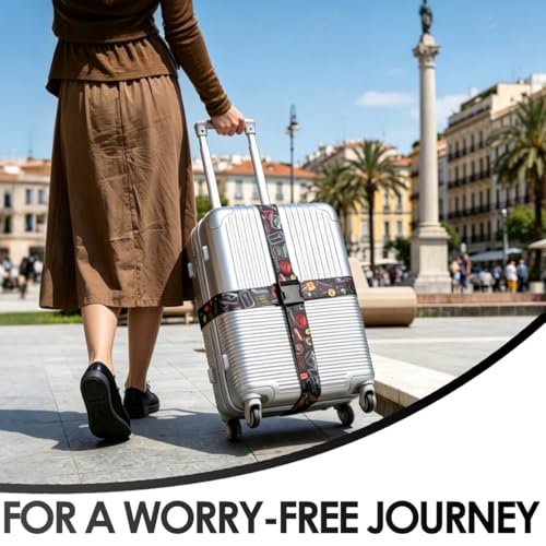 4 Pack Luggage Straps for Suitcases Adjustable Luggage Belt Suitcase Strap Travel Bag Accessories (4 Count)