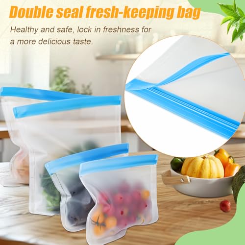 10 Pack Reusable Silicone Food Storage Bags (10 Count)