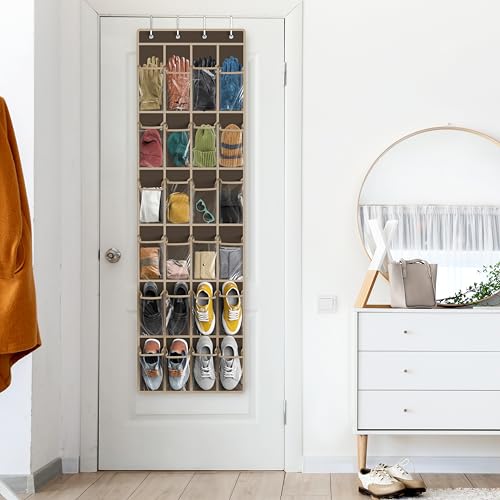 24 Pockets Clear Over the Door Shoe Organizer