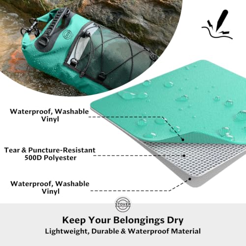 5/10/25/30/40L Waterproof Dry Bag & Phone Case - Large Floating Dry Backpack for Kayaking, Travel, Hiking, Fishing, Camping, Motorcycles & Beach, Heavy-Duty Roll Top Men/Women (Teal)