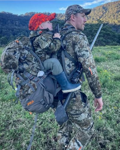 Hunting Backpack Internal Frame for Men Waterproof Hunting Pack Camouflage with Rifle Holder Extendable 80L Capacity