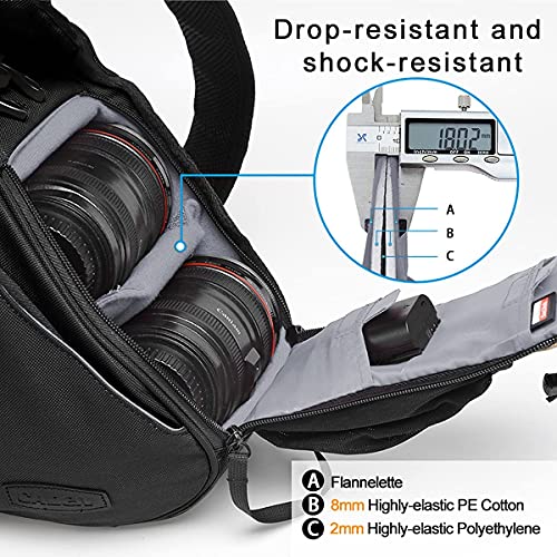 Camera Bag Sling Backpack Camera Case Waterproof with Rain Cover Tripod Holder