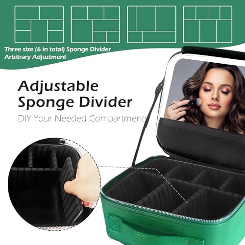 Travel Makeup Bag Cosmetic Bag Makeup Organizer Bag with Lighted Mirror